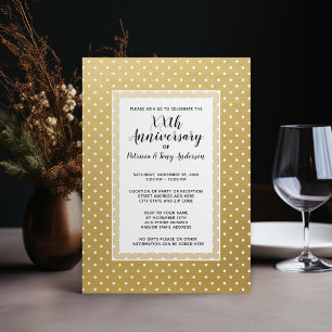 Wedding Jubileum Party Modern Polka 50th gold Kaart