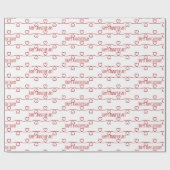 Wedding Jubileum Red Hearts Design Cadeaupapier (Vlak)