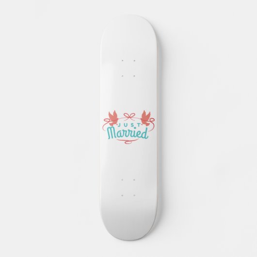 Wedding Just Marriott Two Birds Colourful Gift Ide Skateboard (Voorkant)