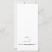 Wedding Keepomwille Favor, Fancy Lijst van het har (Achterkant)