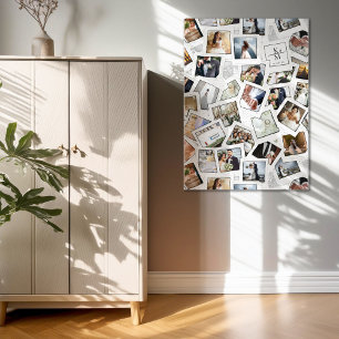 Wedding Keepsake 30 Photo Collage Wit ID1065 Foto Afdruk