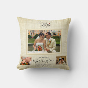 Wedding Keepsake Fotocollage Gepersonaliseerde Goo Kussen