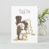 Wedding Kiss Bedankkaart (Staand voorkant)