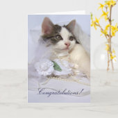 Wedding Kitten Kaart (Gele Bloem)
