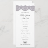 Wedding Lace grijs en zwarte uitnodiging (Voorkant / Achterkant)