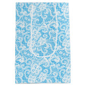 Wedding Lace op Turquoise Medium Cadeauzakje (Achterkant)