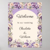 Wedding lavender champagne cream welcome poster (Voorkant)
