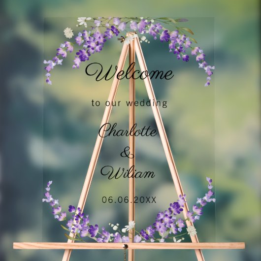 Wedding lavender watercolored welcome (Neutre)