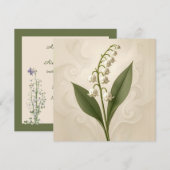 Wedding Lily of the Valley Watercolor Kaart (Voorkant / Achterkant)