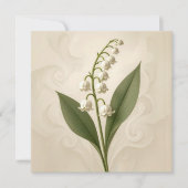 Wedding Lily of the Valley Watercolor Kaart (Voorkant)