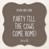 Wedding Logo Branded Rustic Barn Onderzetter (Voorkant)