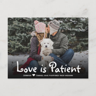 Wedding Love is Patiëntenuitgestelde Eenvoudige Fo Aankondigingskaart