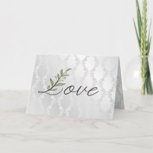 Wedding Love Leaf op Damask Kaart
