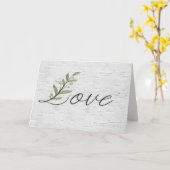 Wedding Love Leaf over Birch Kaart (Gele Bloem)