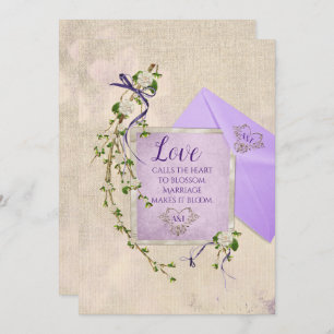 Wedding Love Quote met Floral Branch Kaart
