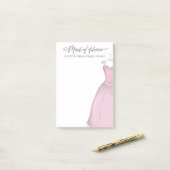 Wedding Maid of Honor Elegant  Dress Post-it® Notes (Op bureau)