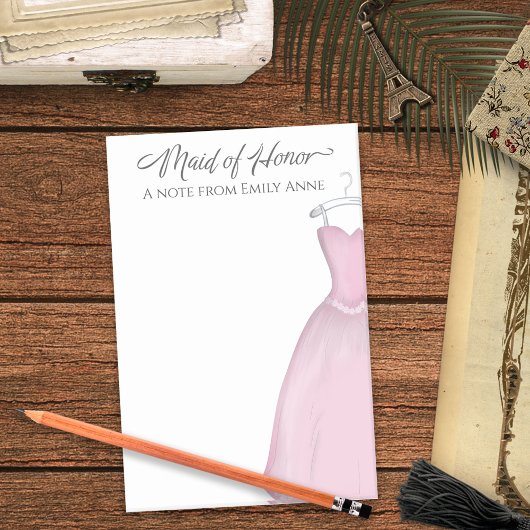 Wedding Maid of Honor Elegant  Dress Post-it® Notes