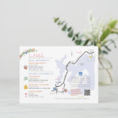 Wedding Map Enclosure Card - Custom Design Rebecca Informatiekaartje (Staand voorkant)
