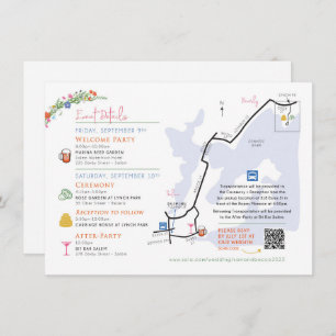 Wedding Map Enclosure Card - Custom Design Rebecca Informatiekaartje
