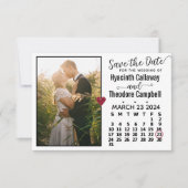 Wedding March 2024 Calendar Custom Photo White Save The Date (Voorkant)