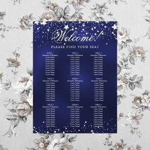Wedding marine blauw sterren stoel grafiek poster