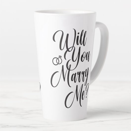 Wedding Marriage Elegant Script Proposal Latte Mok (Rechterhoek)
