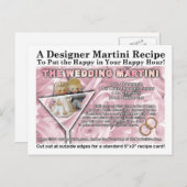 Wedding Martini Recept Briefkaart (Voorkant / Achterkant)
