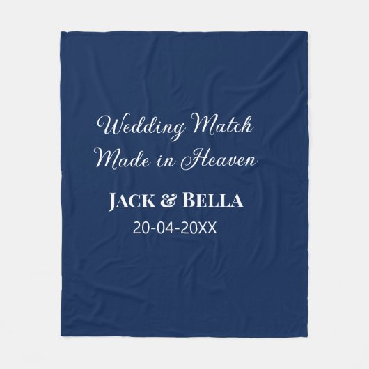 Wedding Match made in heaven bruiloft gunsten blau Fleece Deken (Voorkant)