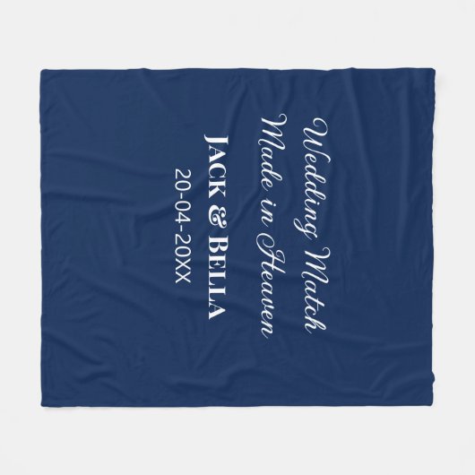 Wedding Match made in heaven bruiloft gunsten blau Fleece Deken (Voorkant (Horizontaal))