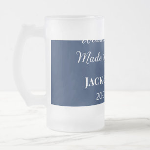 Wedding Match made in heaven bruiloft gunsten blau Matglas Bierpul
