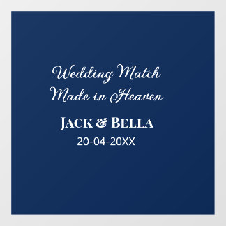 Wedding Match made in heaven bruiloft gunsten blau Raamsticker