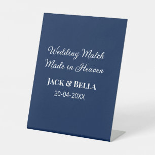 Wedding Match made in heaven bruiloft gunsten blau Reclamebord Met Voetstuk
