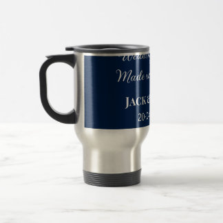 Wedding Match made in heaven bruiloft gunsten blau Reisbeker