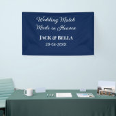 Wedding Match made in heaven bruiloft gunsten blau Spandoek (Beurs)