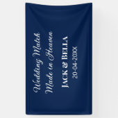 Wedding Match made in heaven bruiloft gunsten blau Spandoek (Verticaal)