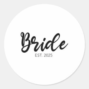 Wedding Matching Gifts Bride Est. 2025 Bruidsgesch Ronde Sticker