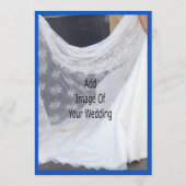 Wedding Menu Card Blue Sapphire Bells Scrollwork  (Dos)