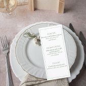 Wedding Menu Card with Botanical Wreath Design