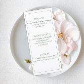 Wedding Menu Card with Botanical Wreath Design