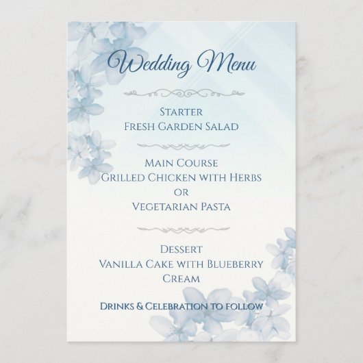 Wedding Menu Elegant Editable  (Devant)