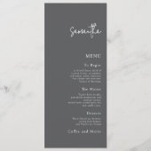 Wedding Menu Kaart met Gastnaam Grijs (Voorkant)