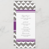 Wedding Menu Plum Gray Chevron (Voorkant / Achterkant)