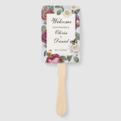 Wedding Menu Programma Bloom Bloemen Vlinder Handwaaier (Voorkant)