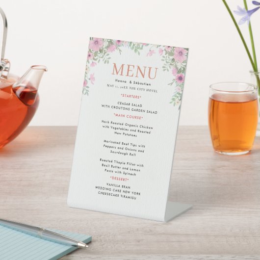 Wedding Menu Reclamebord Met Voetstuk (Insitu)
