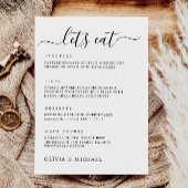 Wedding Menu Sign, Printable Wedding Menu Kaart