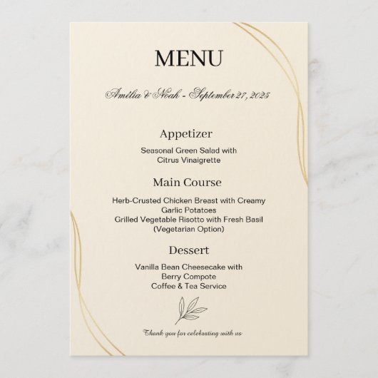Wedding Menu Template | Elegant Minimalist Design (Devant)