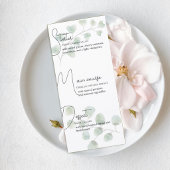 Wedding Menu with Eucalyptus Leaves