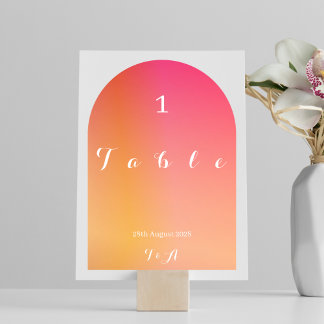 Wedding Modern Boho Arch Sunset Ombre Kaart