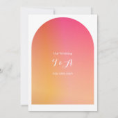 Wedding Modern Boho Arch Sunset Ombre Kaart (Achterkant)