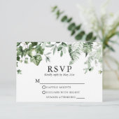 Wedding Modern Elegant Botanical Ivy Greenery RSVP Kaartje (Staand voorkant)